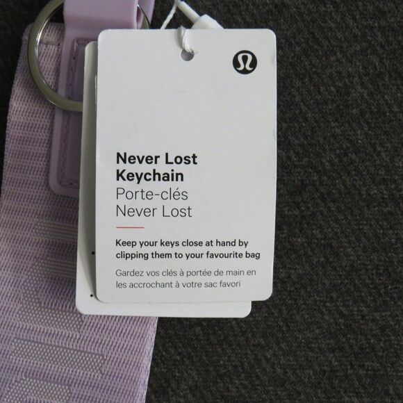 Lululemon Lilac Neverlost Keychain Key Ring Clip On - Picture 4 of 8